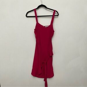 Chelsea 28 Faux Wrap Front Hot Pink Think Strap Dress Size Med Spring Summer